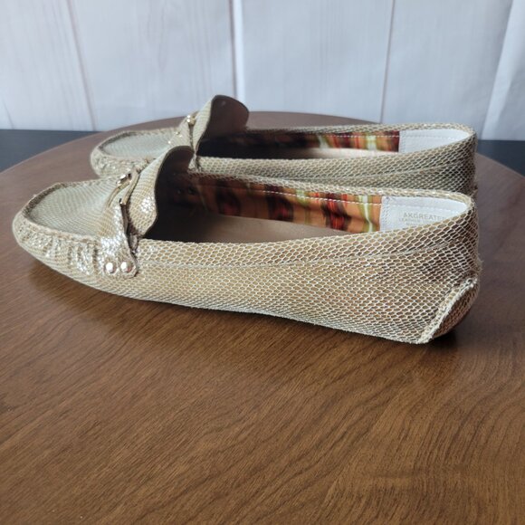 Ann Klein iflex Leather Snakeskin Loafer, Tan, Women’s Sz 10 Moccasin Flats EUC - Picture 5 of 12